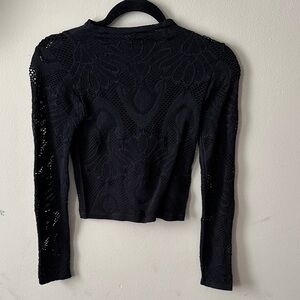 Elegant seamless Black Lace Women's Top